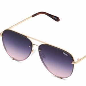Quay Australia Women’s High Key Rimless Mini Aviator Sunglasses.